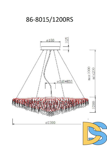 Подвесная люстра Garda Decor 86-8015/1200RS