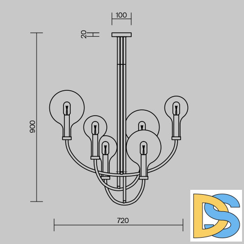 Потолочная люстра Maytoni Status MOD333PL-06BS