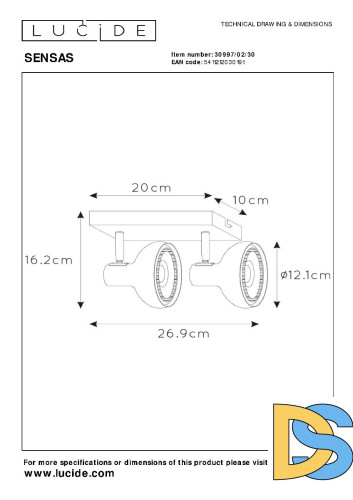 Спот Lucide Sensas 30997/02/30