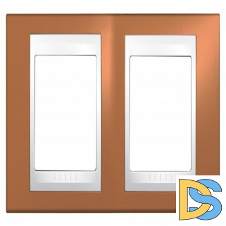 Рамка 2-ая (двойная), Оранжевый/Белый, серия Unica, Schneider Electric