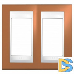 Рамка 2-ая (двойная), Оранжевый/Белый, серия Unica, Schneider Electric