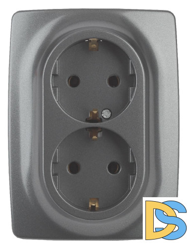 Розетка 2x2P+E Schuko со шторками Эра 12-2108-12 Б0036448