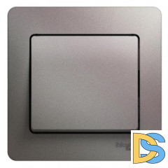 Выключатель 1-клавишный , Платина, серия Glossa, Schneider Electric