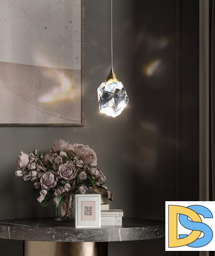 Подвесной светильник Delight Collection Crystal rock II 9701P/1 brass