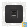 Розетка USB 2.1А+1А Arte Milano 205.46-1.black