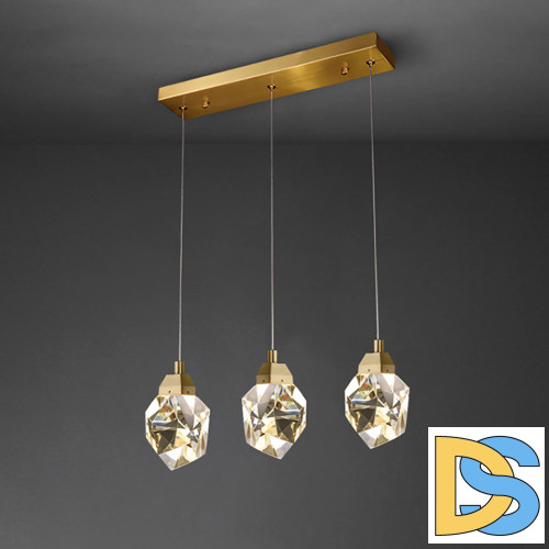 Подвесной светильник Delight Collection Crystal rock II 9701P/3L brass