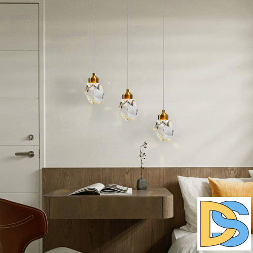 Подвесной светильник Delight Collection Crystal rock II 9701P/3L brass