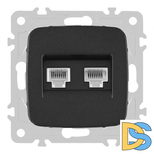 Розетка телефонная RJ11 + компьютерная RJ45 Arte Milano 205.44-1.black