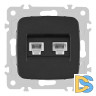 Розетка телефонная RJ11 + компьютерная RJ45 Arte Milano 205.44-1.black