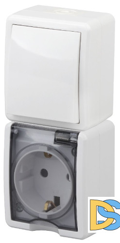 Блок розетка + выключатель Эра 11-7407-01 Б0036004