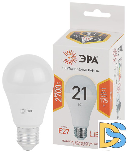 Лампа светодиодная Эра E27 21W 2700K LED A65-21W-827-E27 Б0035331