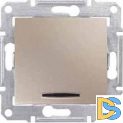 Выключатель 1-клавишный ,проходной с индикацией (с двух мест), Титан, серия Sedna, Schneider Electric
