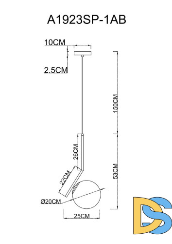 Подвесной светильник Arte Lamp Bolla-Unica A1923SP-1AB