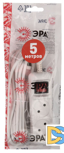 Удлинитель электрический Эра U-2s-5m-2x1 Б0044048