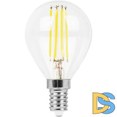 Лампа светодиодная филаментная Feron E14 11W 4000K Шар Прозрачная LB-511 38014