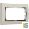 Рамка для двойной розетки (слоновая кость/хром) W0081903