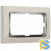 Рамка для двойной розетки (слоновая кость/хром) W0081903