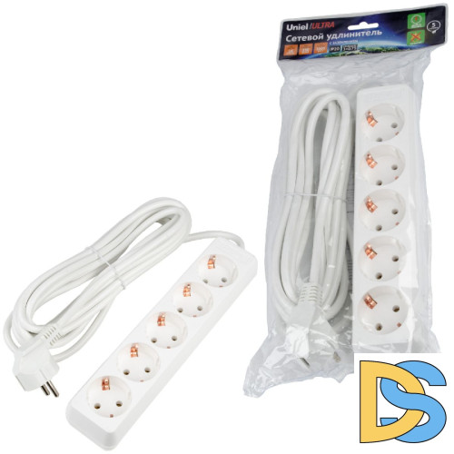 Удлинитель бытовой Uniel Ultra S-GCU5-5 WHITE UL-00010009