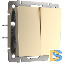 Выключатель  двухклавишный (шампань) W1120011