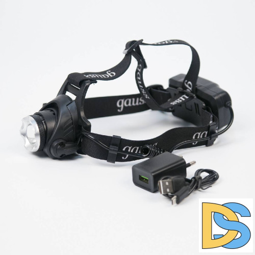 Налобный светодиодный фонарь Gauss аккумуляторный 110х105 450 лм GF407