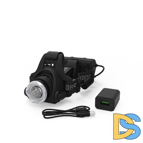 Налобный светодиодный фонарь Gauss аккумуляторный 110х105 450 лм GF407