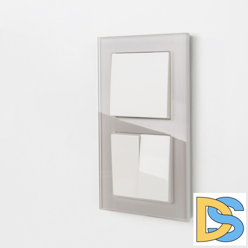 Рамка на 2 поста Werkel Favorit (дымчатый,стекло) W0021117