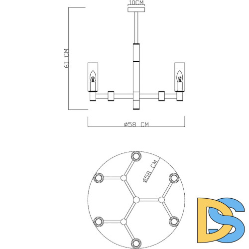Люстра на штанге Divinare Barolo 2654/17 LM-6