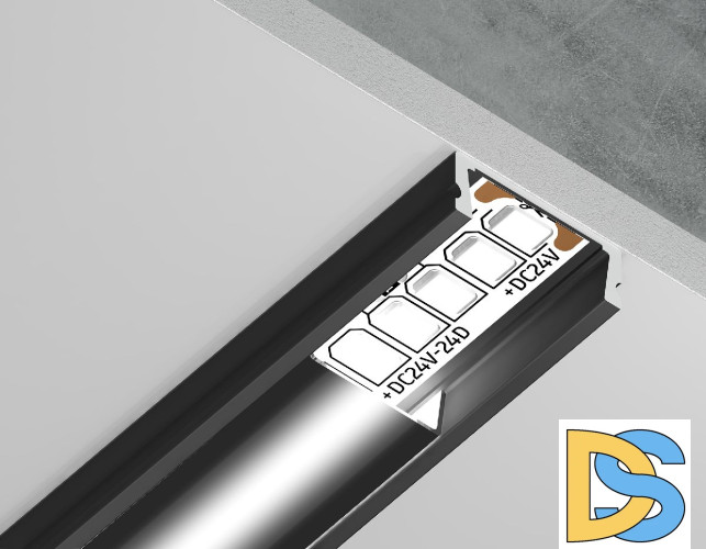 Алюминиевый накладной профиль Ambrella Light Alum Profile GP1700BK/BK