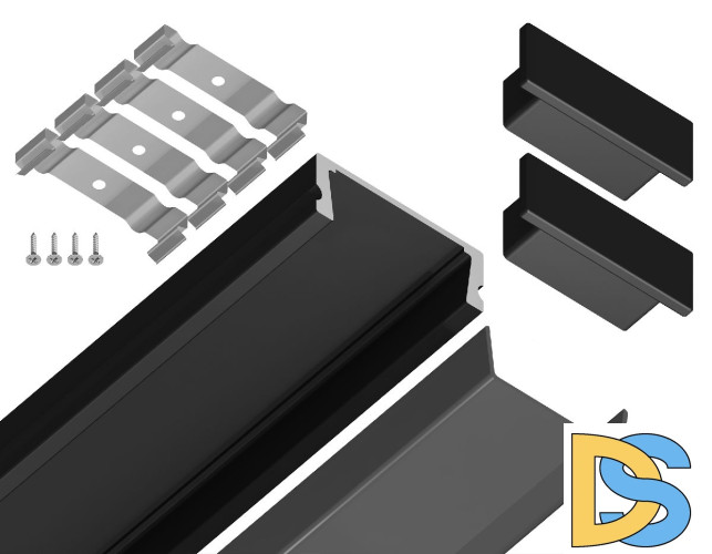 Алюминиевый накладной профиль Ambrella Light Alum Profile GP1700BK/BK