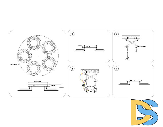 Потолочная люстра Ambrella Light Original Acrylica FA8944