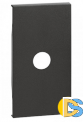 Лицевая панель для TV розеток и кабельных выводов с 1 отверстием 2 модуля.Черный. Btichino Living Now