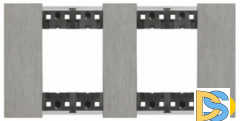 Рамка на 2 поста, 4 модуля - Немецкий стандарт. Сталь. Bticino серия Living Now Btichino