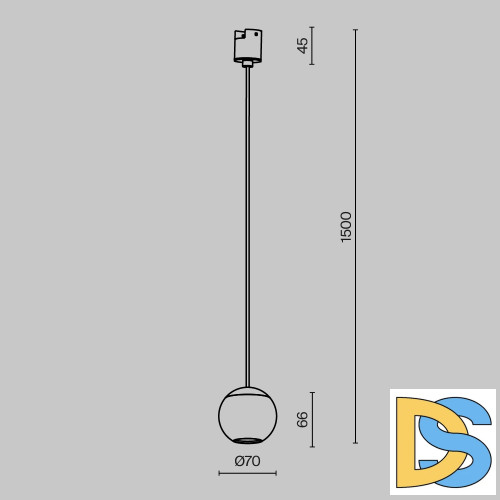 Трековый подвесной магнитный светильник Maytoni Sfera TR165-1-8W3K-M-B