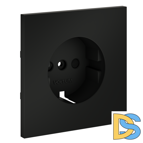 Накладка для розетки с заземлением и защитными шторками, S70 (черный матовый)