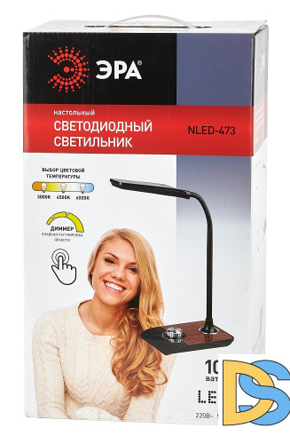 Настольная лампа ЭРА NLED-473-10W-BK Б0033305