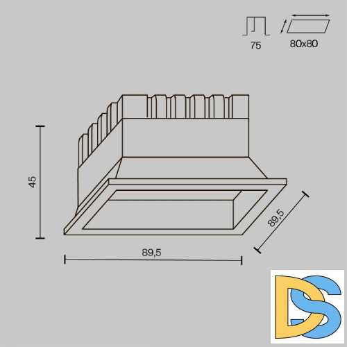 Встраиваемый светильник Maytoni Okno DL056-8W3-4-6K-B