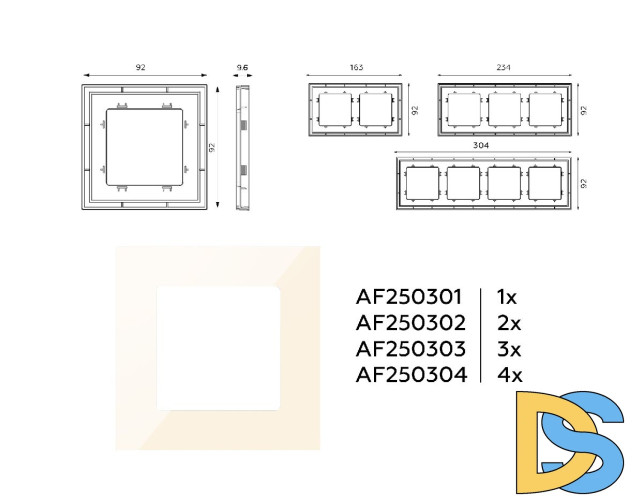 Рамка двухместная Ambrella Volt Qubi AF250302