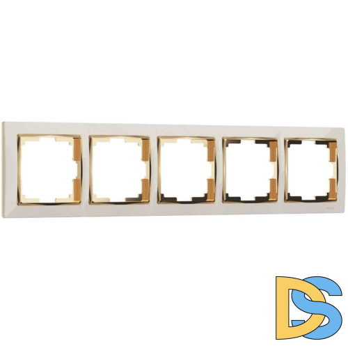 Рамка на 5 постов слоновая кость/золото Werkel W0051932 4690389161025