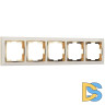 Рамка на 5 постов слоновая кость/золото Werkel W0051932 4690389161025