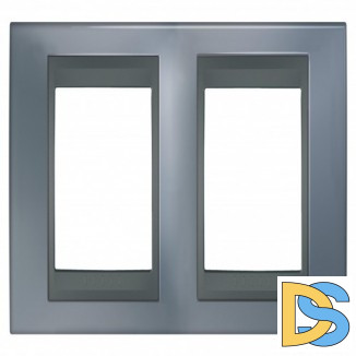 Рамка 2-ая (двойная), Грэй/Графит (металл), серия UNICA TOP/CLASS, Schneider Electric