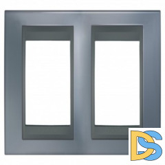 Рамка 2-ая (двойная), Грэй/Графит (металл), серия UNICA TOP/CLASS, Schneider Electric