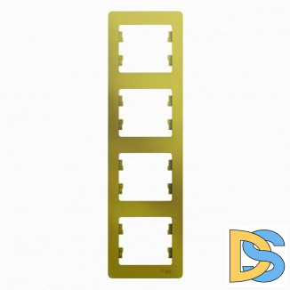 Рамка 4-ая (четверная) вертикальная, Фисташковый, серия Glossa, Schneider Electric