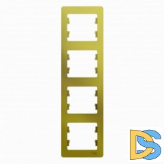 Рамка 4-ая (четверная) вертикальная, Фисташковый, серия Glossa, Schneider Electric