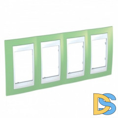 Рамка 4-ая (четверная), Зеленое яблоко/Белый, серия Unica, Schneider Electric