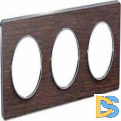 Рамка 3-ая (тройная), Дерево Венге, серия Odace, Schneider Electric