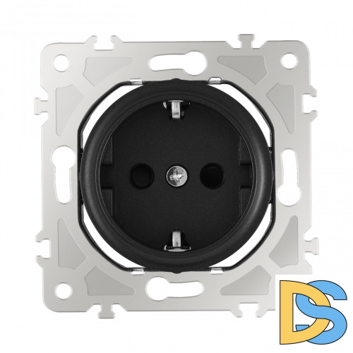 Розетка с заземлением и шторками Arte Milano 202.40-1.black