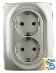 Розетка 2x2P+E Schuko со шторками Эра 12-2108-15 Б0036451