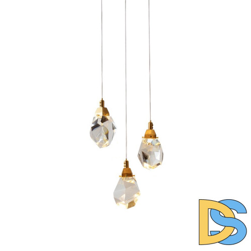Подвесной светильник Delight Collection Crystal rock II 9701P/3R brass