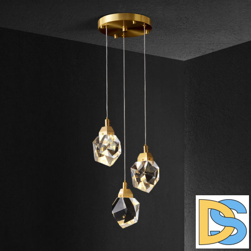Подвесной светильник Delight Collection Crystal rock II 9701P/3R brass