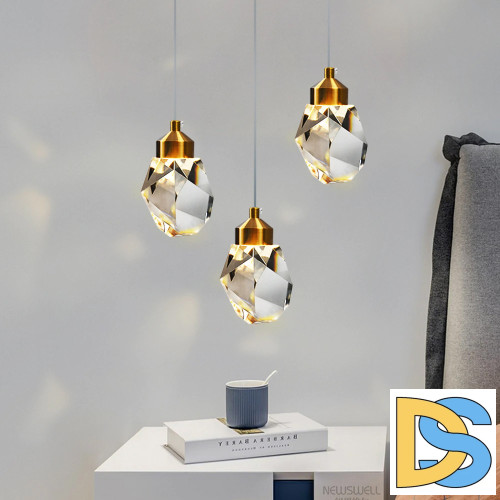 Подвесной светильник Delight Collection Crystal rock II 9701P/3R brass